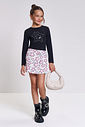 CONJ BLUSA ML E SHORTS/SAIA PRETO/NATURAL