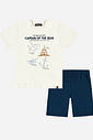 Conjunto Menino Camiseta Captain e Bermuda Marinho Conjunto Menino Camiseta Captain e Bermuda Marinho