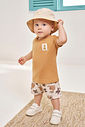 Conjunto Infantil Divertto Casual Divertido com Camiseta em Meia Malha e Bermuda Estampada MR BELGA/OFF WHITE