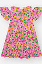 Vestido Menina Limão Siciliano em Tricoline Rosa Beli.me