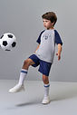 Conjunto Infantil Sportwear com Camiseta Fit Space Green e Bermuda em Nylon Aspen CINZA/NEW MARINHO