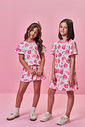 Conjunto Infantil Menina Blusa Boxy e Short Limões