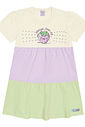 Vestido Bebê Menina Trê Marias Natural, Lilás E Verde Cinti