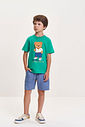 Conjunto Infantil Menino Camiseta e Bermuda Molecotton Denim Médio