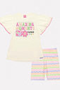 CONJ BLUSA E CICLISTA NATURAL/LJ NEON