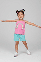 CONJ REGATA E SHORTS RS CONFETE/VD CHICLE