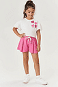 CONJ BLUSA E SHORTS NATURAL/ROSA CINTI