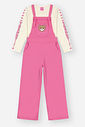Conjunto Infantil Menina Blusa Trendy E Jardineira Rosa Mundo Cinti