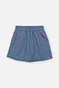 Shorts Saia Infantil em Molecotton Denim – Saia Short Menina Verão com Algodão e Elastano AZUL JEANS MEDIO