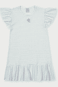 Vestido Infantil com Babados Listrado Azul Abrange