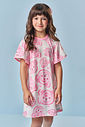 Vestido Infantil Menina Cabeça de Ursinhos Rosa Mundo Cinti