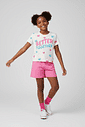 Conjunto Curto Infantil Menina Better Together Rosa Abrange