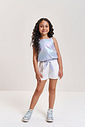 Conjunto Infantil com Regata Balonê Holográfica e Shorts em Cetim Glow AZ PROVENCE/BRANCO