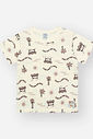 Camiseta Bebê Tropical em Cotton de Caranguejo Café