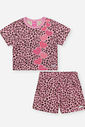 Conjunto Menina Onça Print Rosa Mundo Cinti