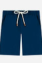 Conjunto Menino Camisa Alfaiataria Listrada e Bermuda Marinho