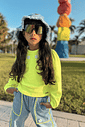 Blusa Aplique Amarelo Neon CTV