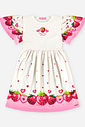 Vestido Infantil Menina Morangos com Strass