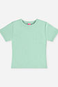Blusa Infantil Menina em Ribana Canelada Básica Verde