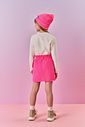 Conjunto Infantil Menina Blusa E Saia Veludo Rosa Neon Mundo Cinti