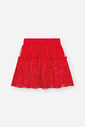 Saia-Shorts Infantil em Tule Glitter VERMELHO MARTE