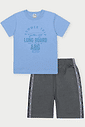 Conjunto Infantil Menino Long Board Azul Abrange