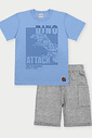 Conjunto Infantil Menino Dino Attack Azul Abrange