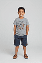 CONJ CAMISETA E BERMUDA MESCLA M/AZ DRESS BL
