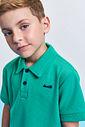 Conjunto Infantil Menino Polo e Bermuda em Moletinho Waffle Vivid