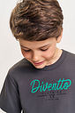 Conjunto Infantil Camiseta e Bermuda de Moletom Riscado Golf