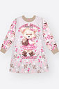 Vestido Menina com Mochila Ursa HOWDY Mundo Cinti RS JELLY/BG AREIA