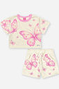 Conjunto Menina Borboletas Off White Mundo Cinti