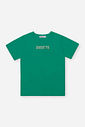 Conjunto Infantil com Camiseta e Bermuda em Nylon Stripe Café