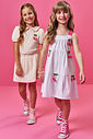 Vestido Infantil em Tricoline com Elastano e Apliques de Cereja – Vestido Menina Verão Branco BRANCO/RS JELLY