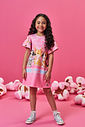 Vestido Infantil em Suplex com Estampa de Cachorrinhos – Vestido Menina Verão Rosa com Strass ROSA IOGURTE