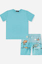 Conjunto Menino Camiseta e Bermuda Sharks Sereno