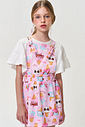Conjunto Infantil Menina Blusa e Salopete de Sorvetes