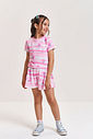 Conjunto Infantil com Regata Cropped em Tricoline e Shorts em Sarja – Look Menina Verão com Morangos RS IOGURTE/VM MARTE