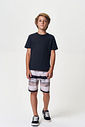 Conjunto Menino Camiseta e Bermuda Listrada Capivara Skater Preto