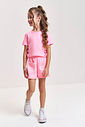 Shorts Infantil em Moletom P.A Neon Love – Short Menina Verão com Bolsos e Sianinha ROSA BARBIE