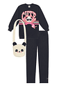 Conjunto Blusão E Legging Com Bolsa De Panda Preto Abrange