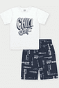 CONJ CAMISETA E BERMUDA BRANCO/AZ MARINHO
