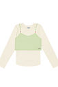 CONJ BLUSA ML E SOBREPOSICAO NATURAL/VD PARADISE