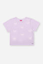 Blusa Infantil Boxy com Borboletas e Strass – Camiseta Menina em Meia Malha Verão LILAS BRUMA