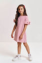 Vestido Infantil Listrado em Malha Fio Tinto – Vestido Menina Verão Rosa com Strass ROSA CRUSH