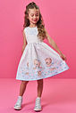 Vestido Infantil em Cetim Glow com Estampa de Ursinhas – Vestido Menina Verão com Strass AZUL PORCELANA