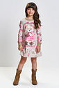 Vestido Menina com Mochila Ursa HOWDY Mundo Cinti RS JELLY/BG AREIA
