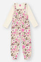 Conjunto Infantil Menina Blusa E Jardineira Ursinho Rosa Mundo Cinti