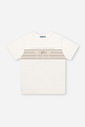 Conjunto Infantil Menino Camiseta Tropical e Bermuda Atoalhada Bege