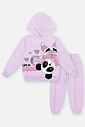 Conjunto Bebê Menina Blusão Panda Cool E Calça Lilás Mundo Cinti